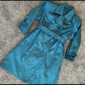 Gorgeous teal colored trench coat